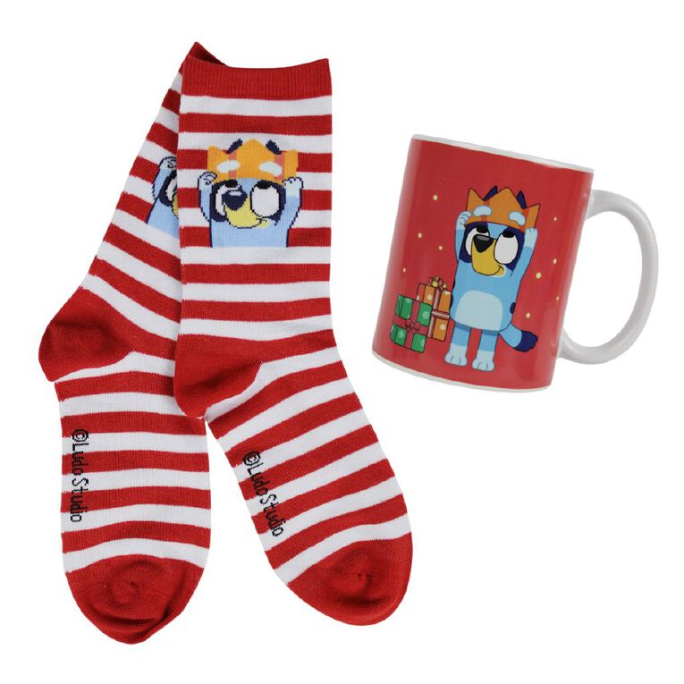Bluey Novelty Mug and Socks Red, , hi-res