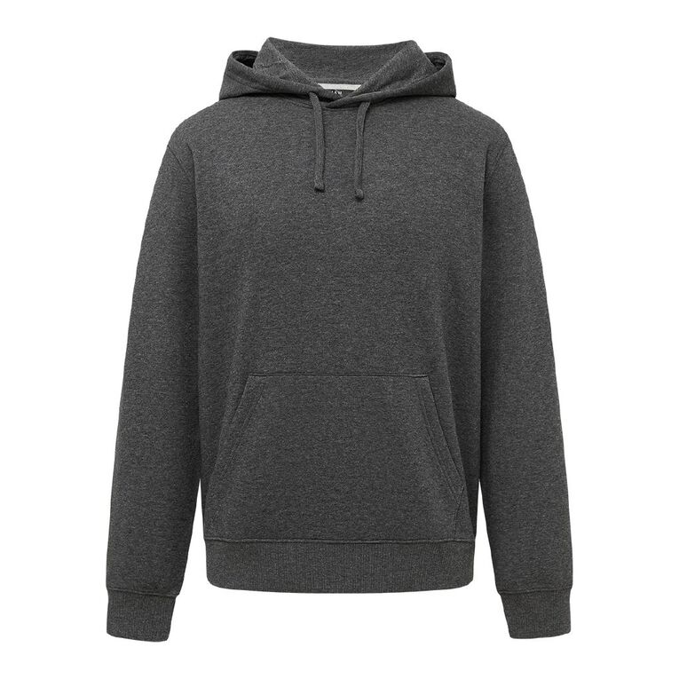 H&H Men's Plain Hoodie Sweatshirt, Charcoal/Marle, hi-res