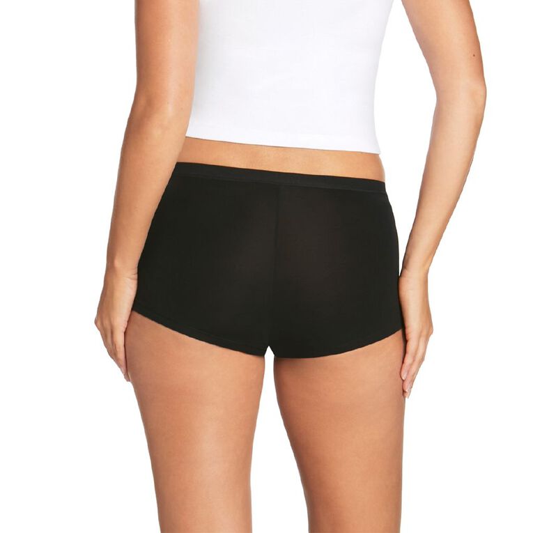 Love Luna Women's Period Shortie Briefs, Black, hi-res
