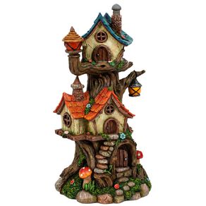 Kiwi Garden Solar Fairy Village 19 x 18 x 37.5cm