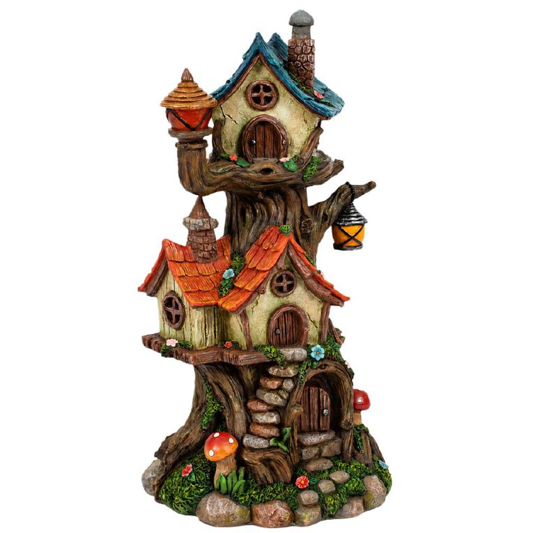 Kiwi Garden Solar Fairy Village 19 x 18 x 37.5cm, , hi-res