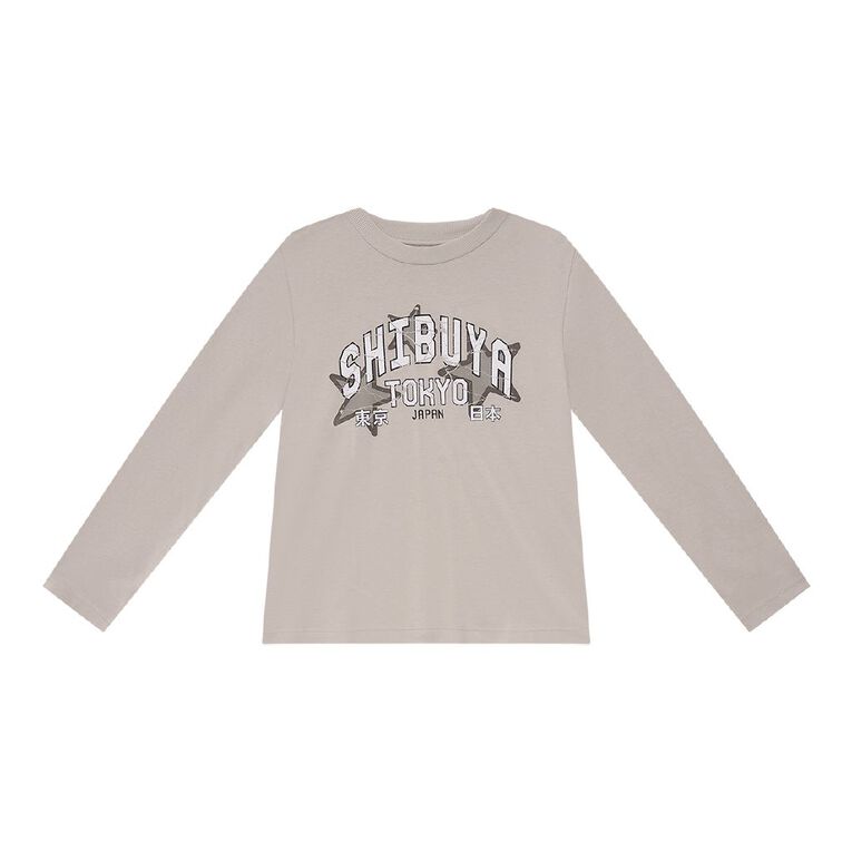 Young Original Long Sleeve Print Tee, Brown Light SHIBUYA, hi-res