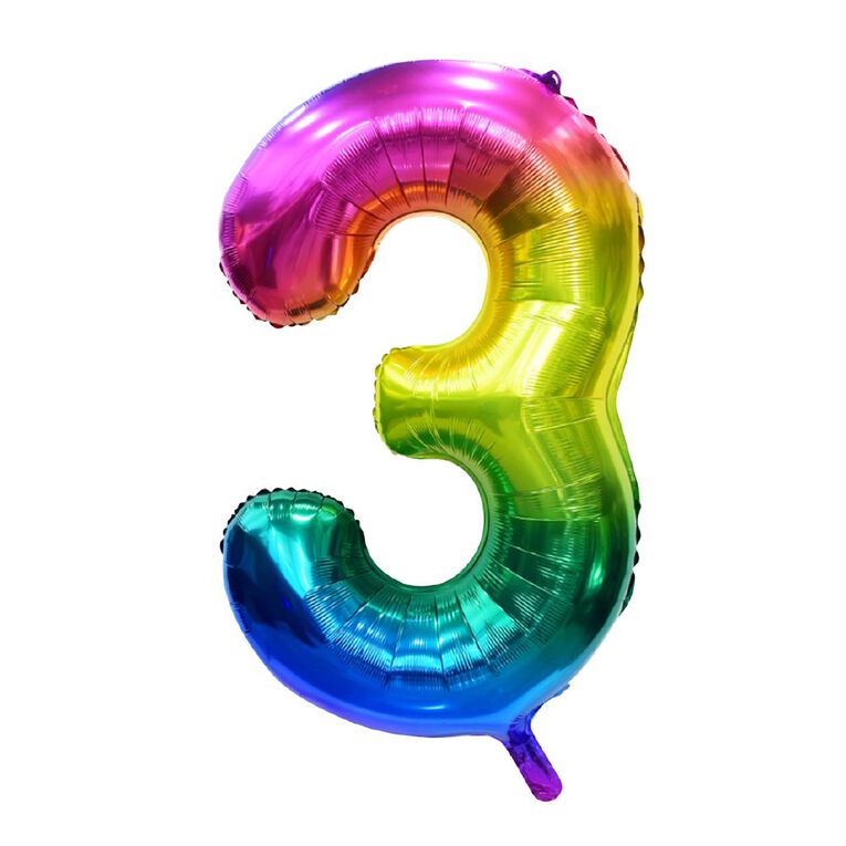 Party Inc Large Foil Balloon Number #3, , hi-res