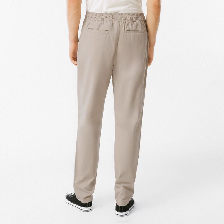 H&H Men's Elastic Waist Tapered Pants, Brown Light, hi-res
