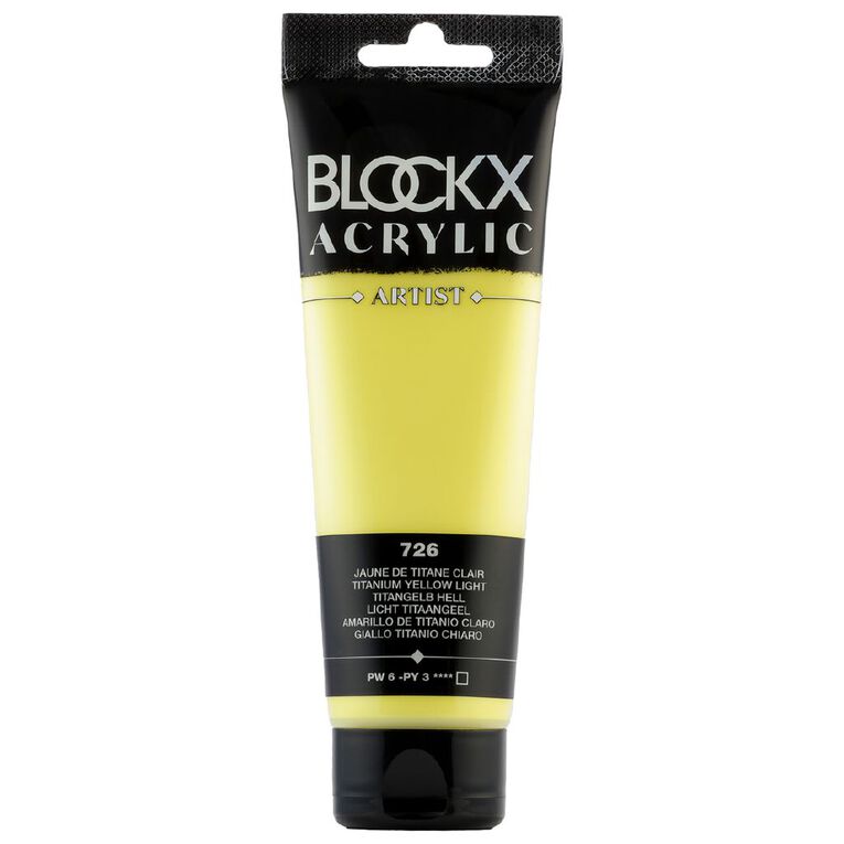 BLOCKX Acrylic Tube Light Titanium Yellow 120ml, , hi-res