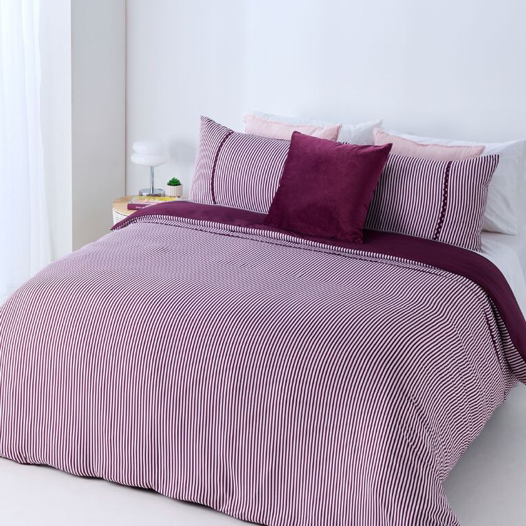 Living & Co Duvet Cover Set Ric Rac Pink King, Pink, hi-res
