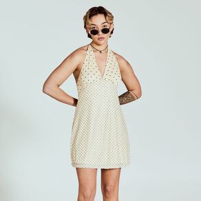 BRDRLESS Pippa Halter Mesh Mini Dress