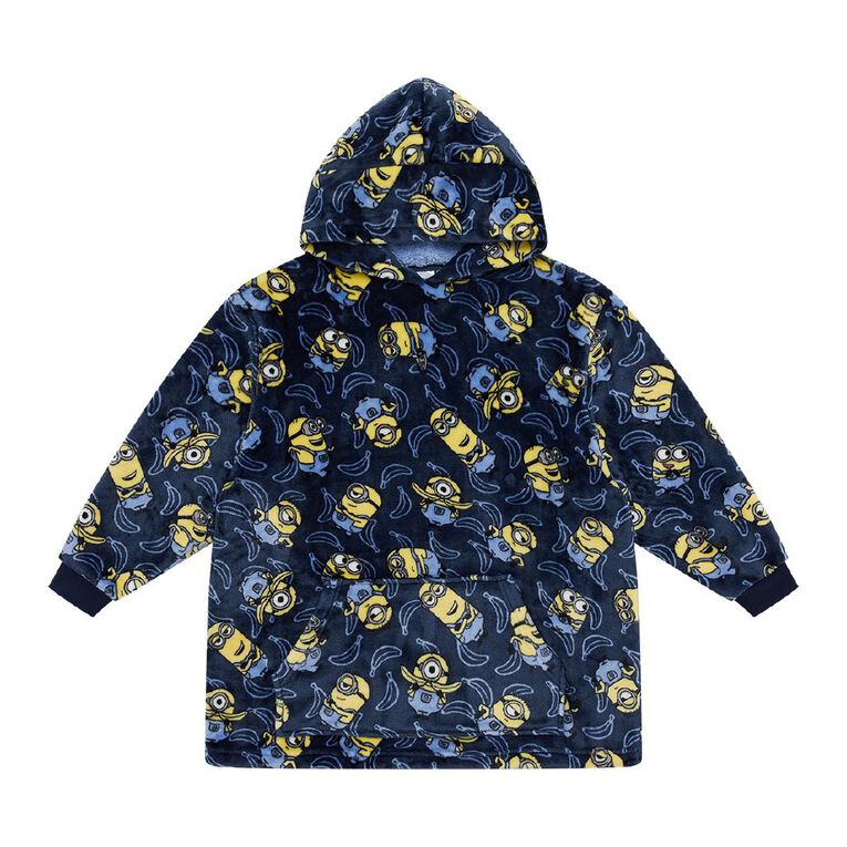 Minions Boys' Coral Fleece Hoodie, Blue Dark, hi-res