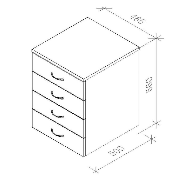 Zealand 4 Drawer Mobile Ply Finish No Lock, , hi-res