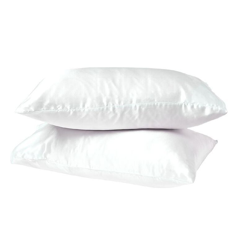 Living & Co Satin Touch 2 Piece Pillowcase Gift Set White 48cm x 73cm, , hi-res