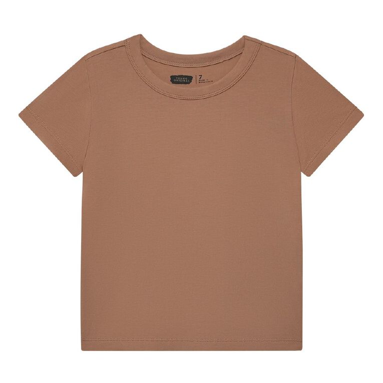 Young Original Short Sleeve Fitted Top, Brown Light, hi-res
