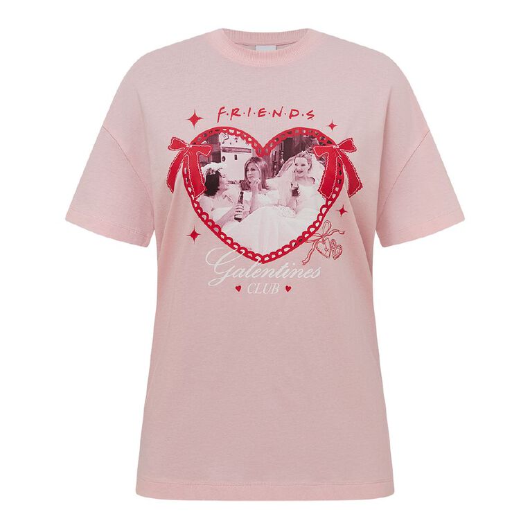 Friends Women's Galentines Club Tee, Pink Light, hi-res