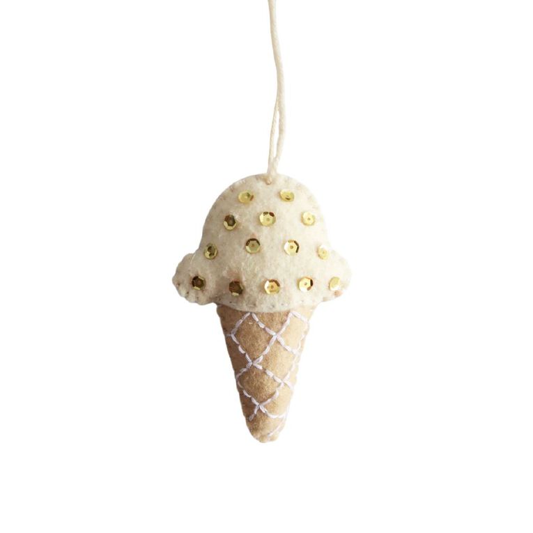Wonderland Felt Hanging Ornament Ice Cream 10cm, , hi-res