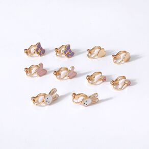 Young Original Kids' Clip Bunny Earrings 5 Pairs