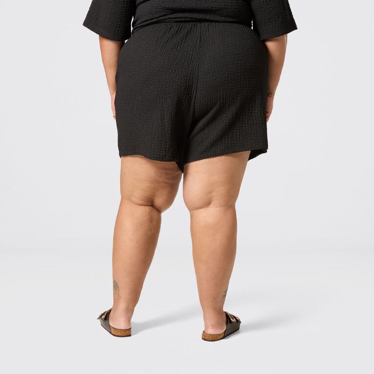 H&H Plus Women's Knit Resort Shorts, Black, hi-res