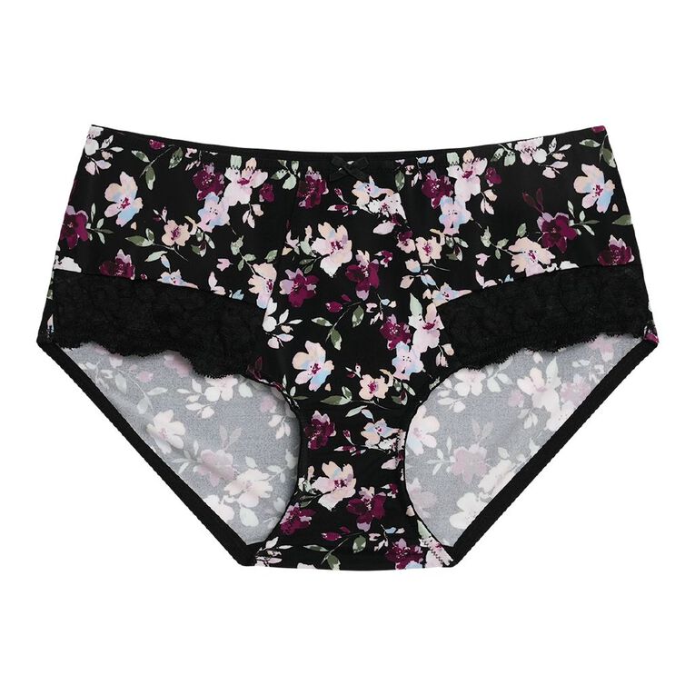 H&H Women's Ivy Lace Full Brief, Black, hi-res