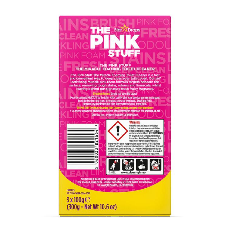 Stardops Pink Stuff The Miracle Foaming Toilet Cleaner 3 Pack, , hi-res