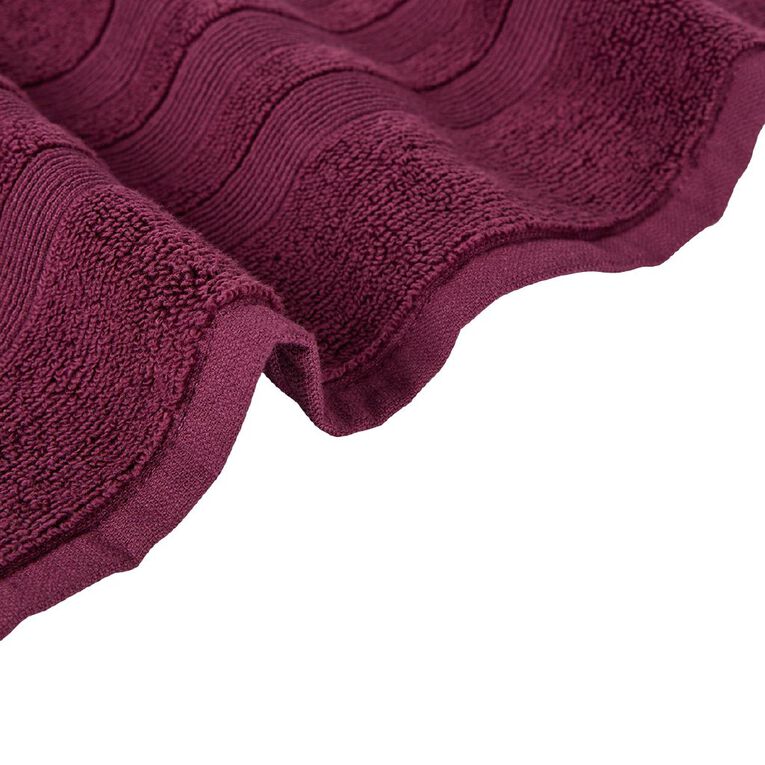 Living & Co Plush Plain Bath Towel Plum, , hi-res