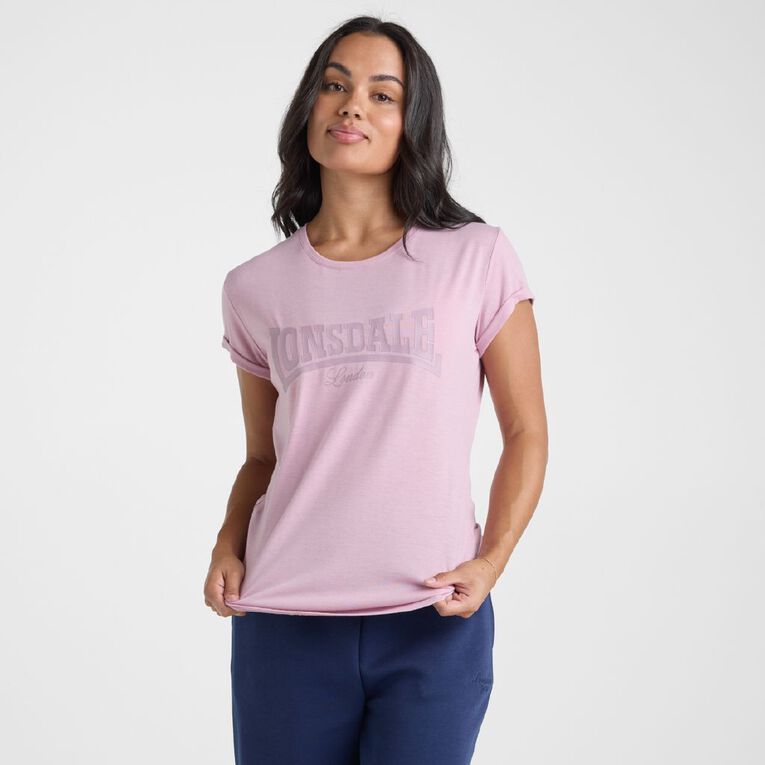 Lonsdale Women's Malden Tee, Pink Light, hi-res