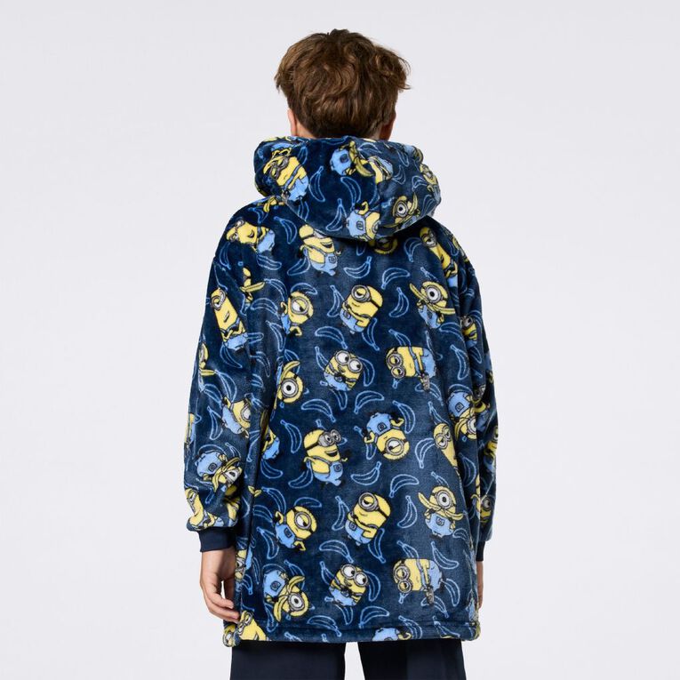 Minions Boys' Coral Fleece Hoodie, Blue Dark, hi-res