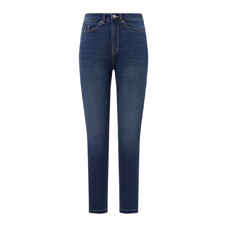 H&H Women's High Rise Skinny Jeans, Denim Dark, hi-res