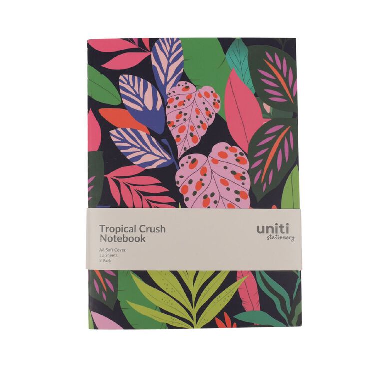 Uniti Adults Tropical Crush A6 Notebook 3 Pack, , hi-res
