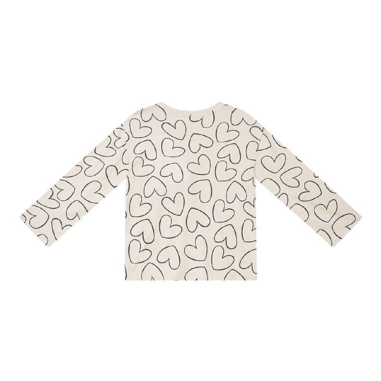 Young Original Relaxed Fit Long Sleeve All Over Print Tee, Cream, hi-res