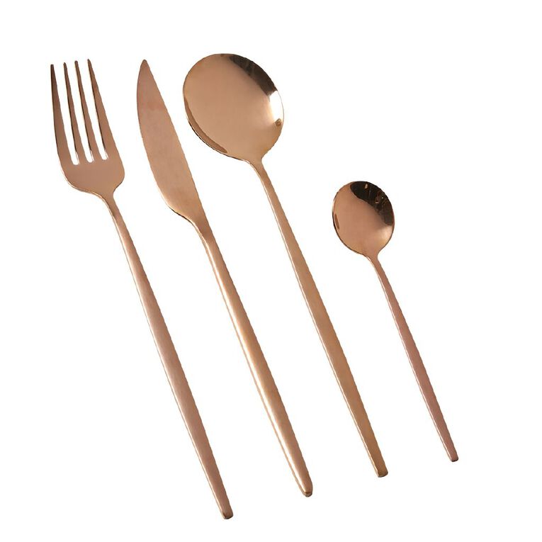 Living & Co Cutlery Set Slim Rose Gold 16 Piece, , hi-res