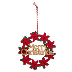Wonderland Joyful Tidings Wreath Merry Christmas Tree Decoration 12cm