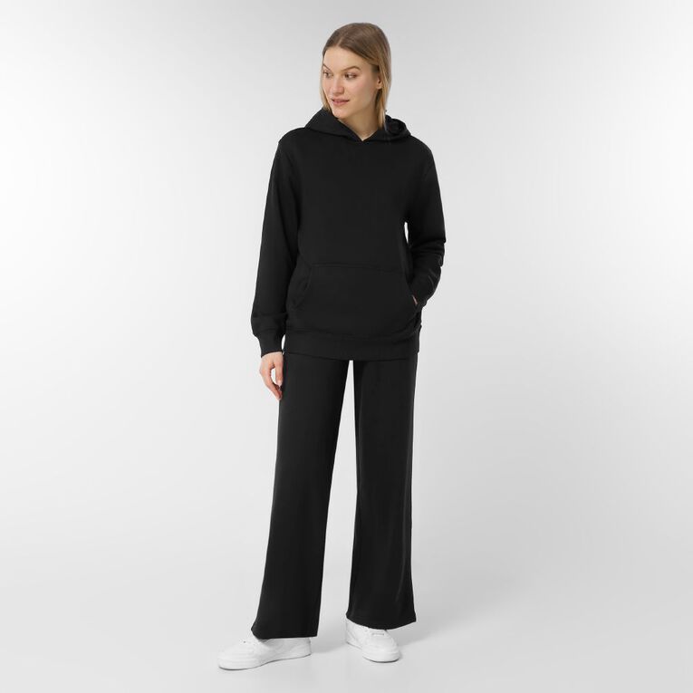 H&H Women's Wide Leg Trackpants, Black, hi-res