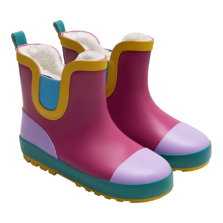 Young Original Senior Kids' Rubber Ankle Gumboots, Pink, hi-res
