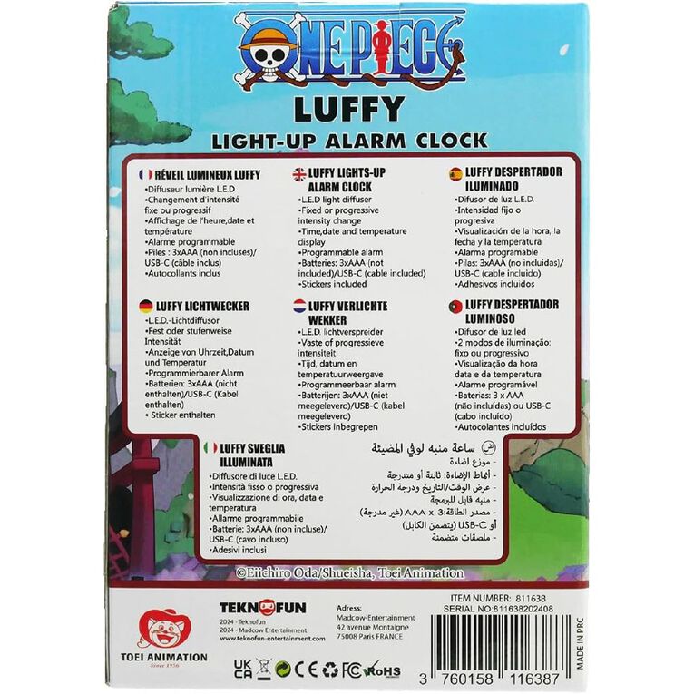 Teknofun One Piece Wano Kuni Luffy alarm Clock, , hi-res