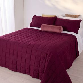 Living & Co Microfibre 3 Piece Comforter Set Purple Mid Queen