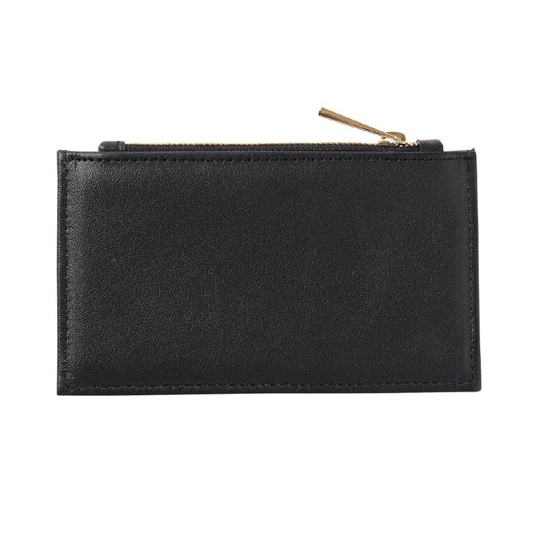 H&H Zip Card Purse, Black, hi-res
