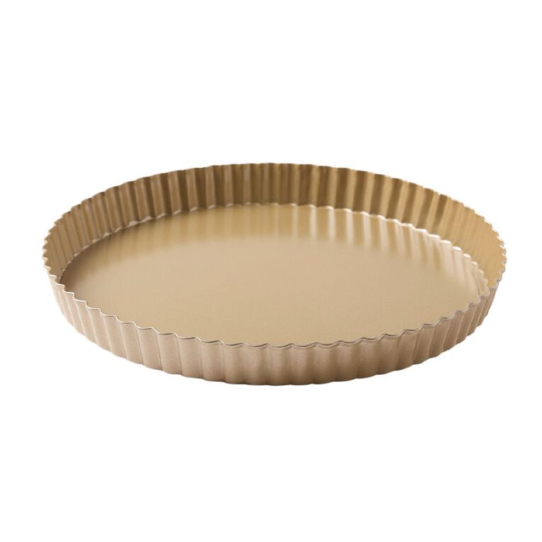 Living & Co Heavy Gauge Tart Pan Round Gold, , hi-res