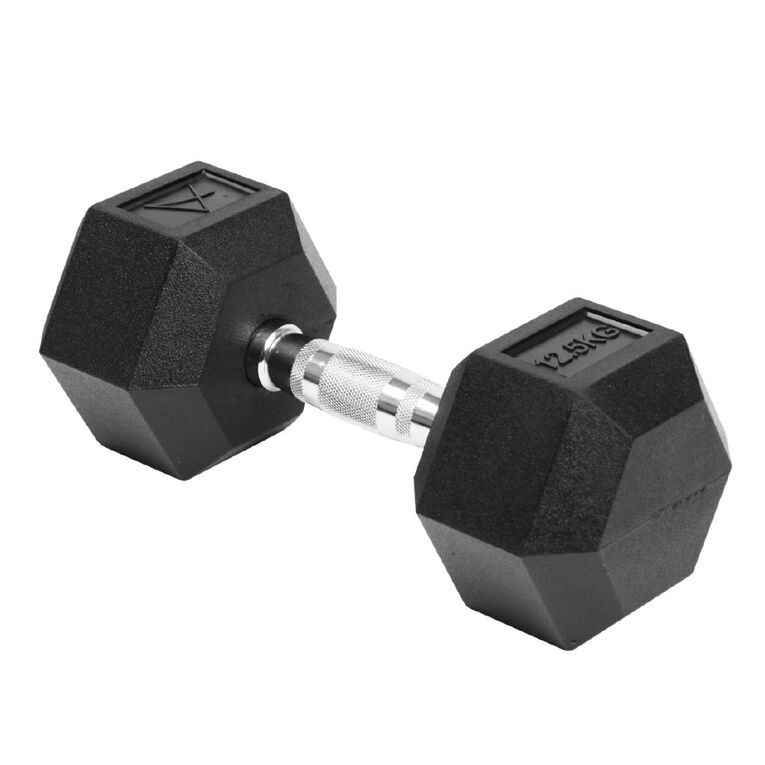 Active Intent Fitness Rubber Hex Dumbbell 12.5Kg, , hi-res
