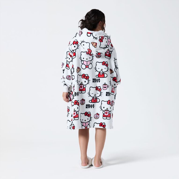 Hello Kitty Women's Coral Fleece Hoodie, White, hi-res