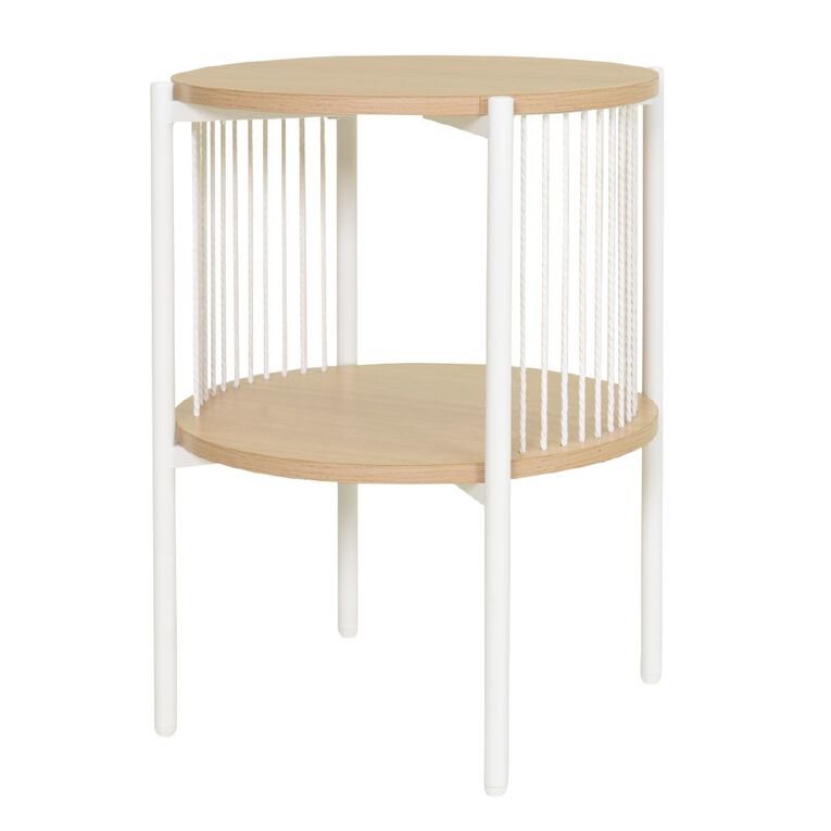 Living & Co Ezra Rope Side Table White, , hi-res