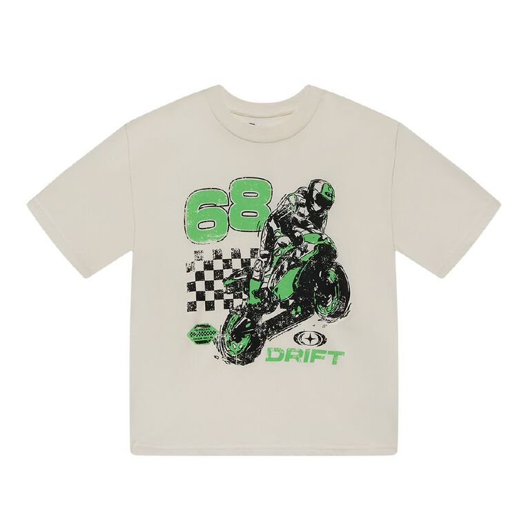 Young Original Short Sleeve Print Tee, Cream, hi-res