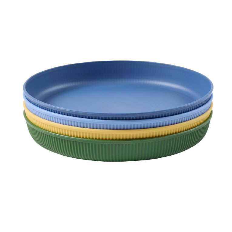 Living & Co Tropical Picnic Plates Multi-Coloured 4 Pack, , hi-res