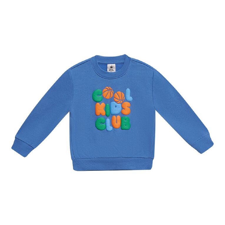 Young Original Toddler Boys' Printed Sweatshirt, Blue Mid, hi-res