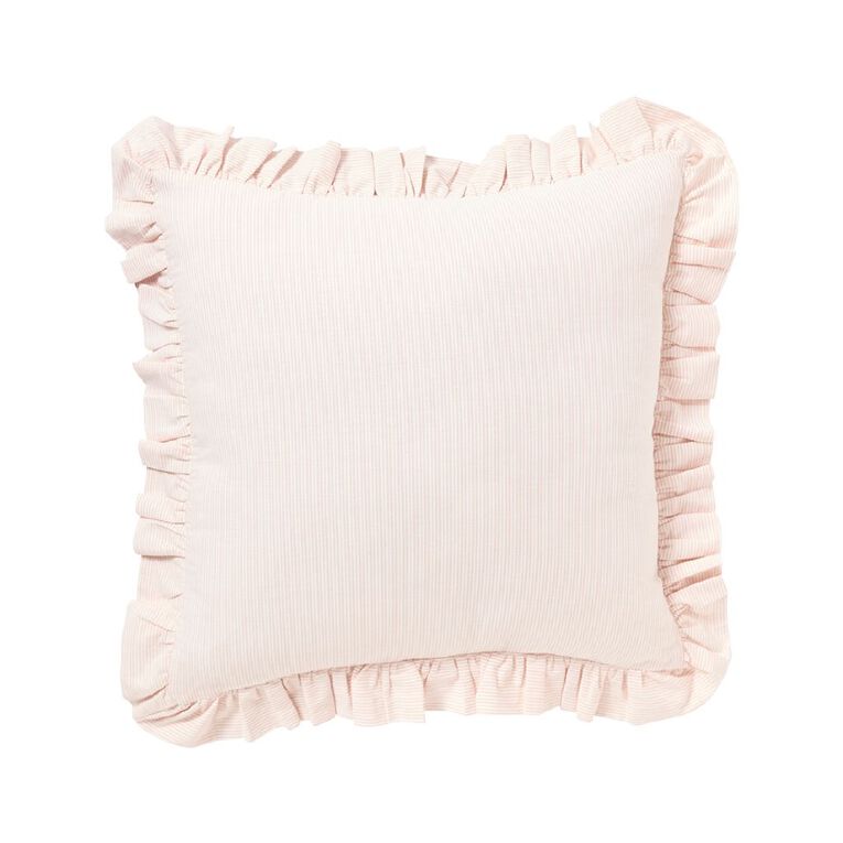 Living & Co Cotton Cushion with Frill Multi-Coloured 45cm x 45cm, , hi-res