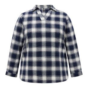 H&H Women's Long Sleeve Check Blouse