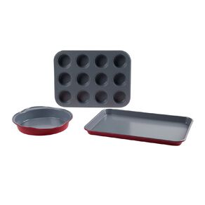 Living & Co Ceramic Coated Ovenware Red 3 Pack