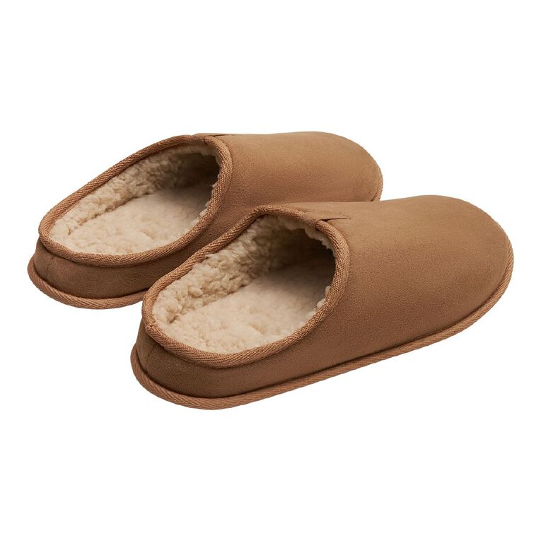 H&H Men's Saul Scuff Slippers, Tan, hi-res