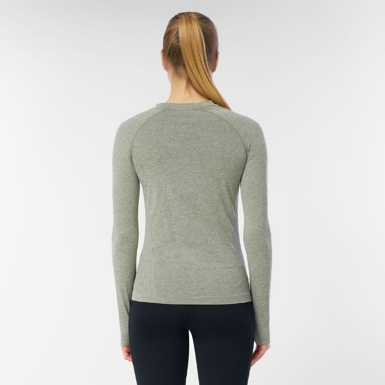 Active Intent Women's Long Sleeve Seamless Top, Grey Mid, hi-res