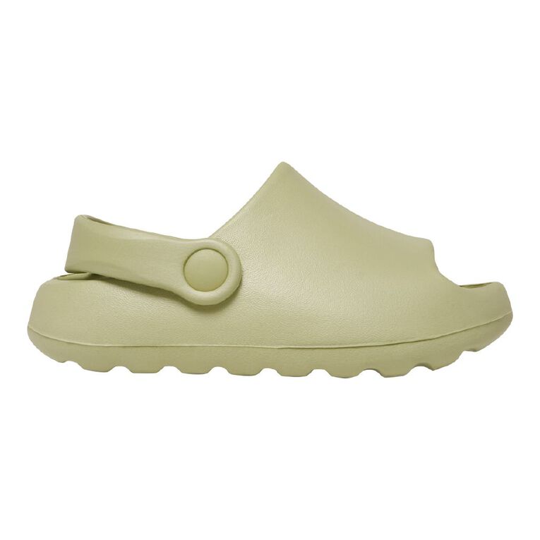 Young Original Junior Kids' Moulded Slides, Green, hi-res
