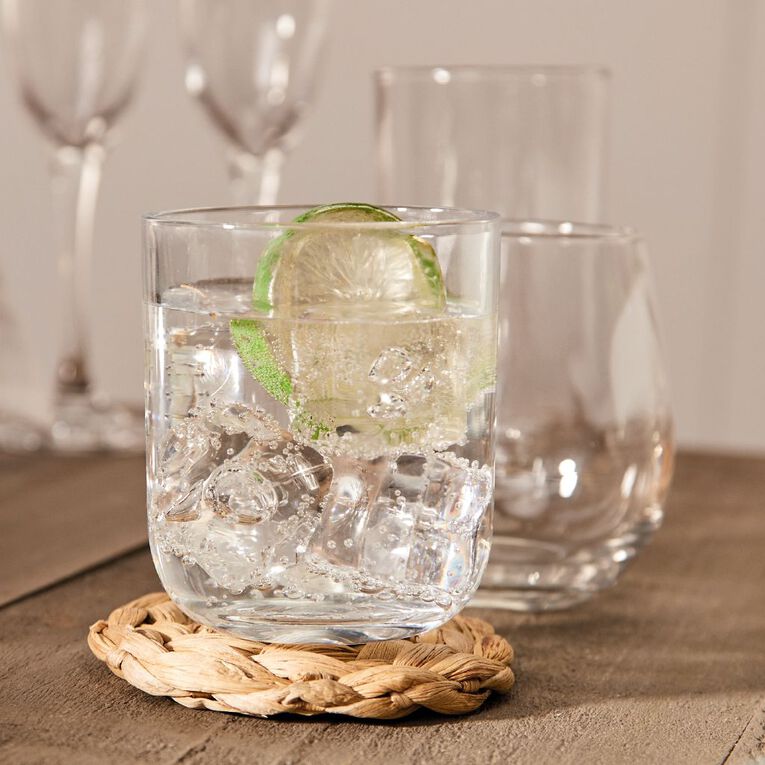 Living & Co Rounded Double Old Fashion Glass 6 Pack Clear 340ml, , hi-res