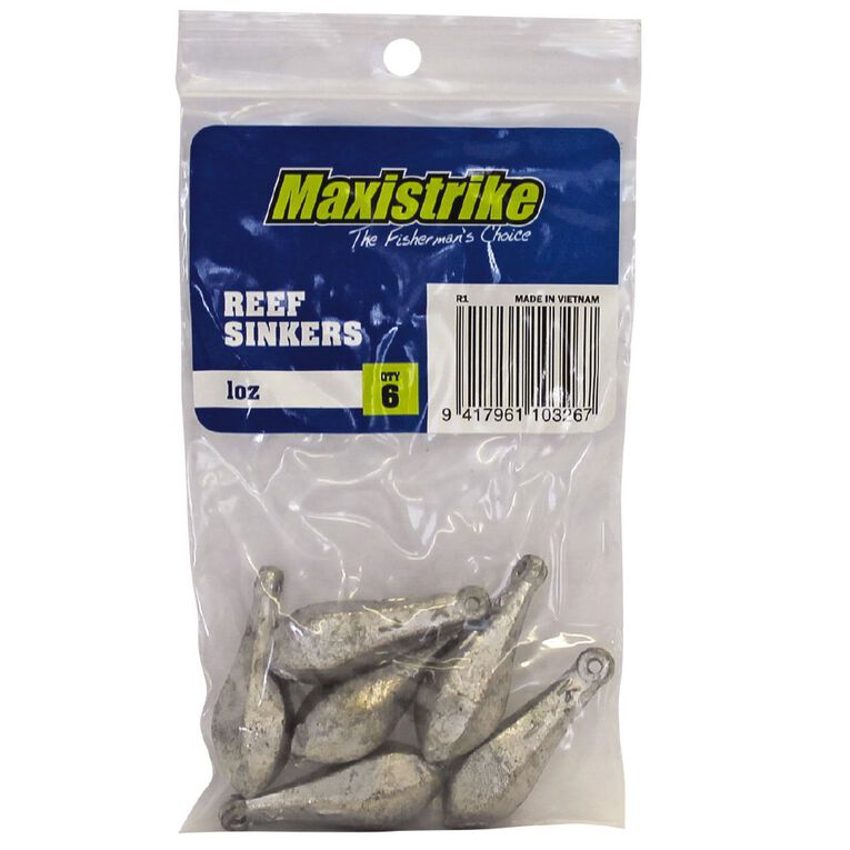 Maxistrike Fishing Sinkers Reef 1 oz 6 Pack, , hi-res
