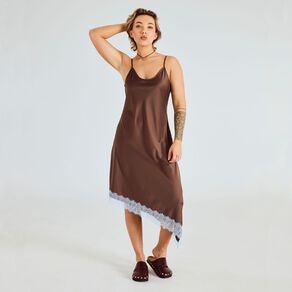 BRDRLESS Sarah Lace Trim Midi Dress